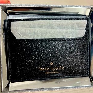 Kate Spade Black Metallic Card Holder